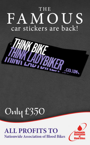 LadyBiker Car Window Stickers - all profits to The Nationwide Association of Blood Bikes