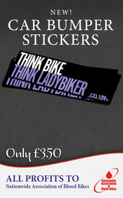 LadyBiker Car Bumper Sticker - all profits to The Nationwide Association of Blood Bikes
